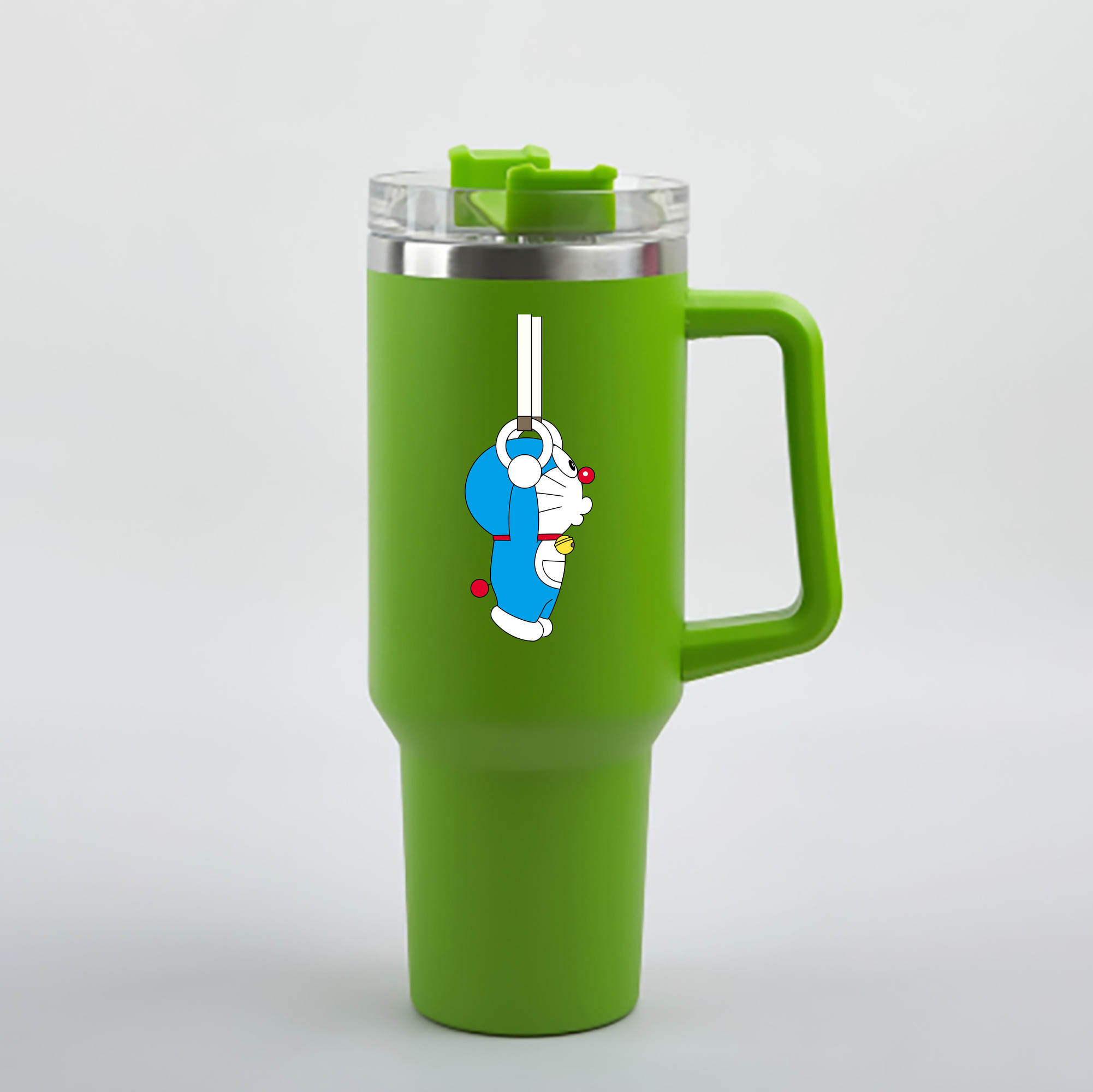 （画像用） ドラえもん Doraemon 1200mL車用タンブラー - クリスタルステッカー（プラスチックストロー付き）